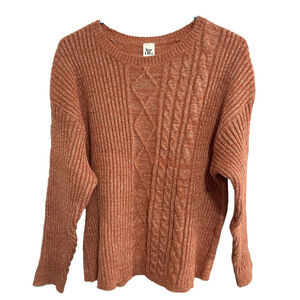 Sew In Love Chunky Crew Neck Sweater Womens Small Textured Fisherman Cable Knit